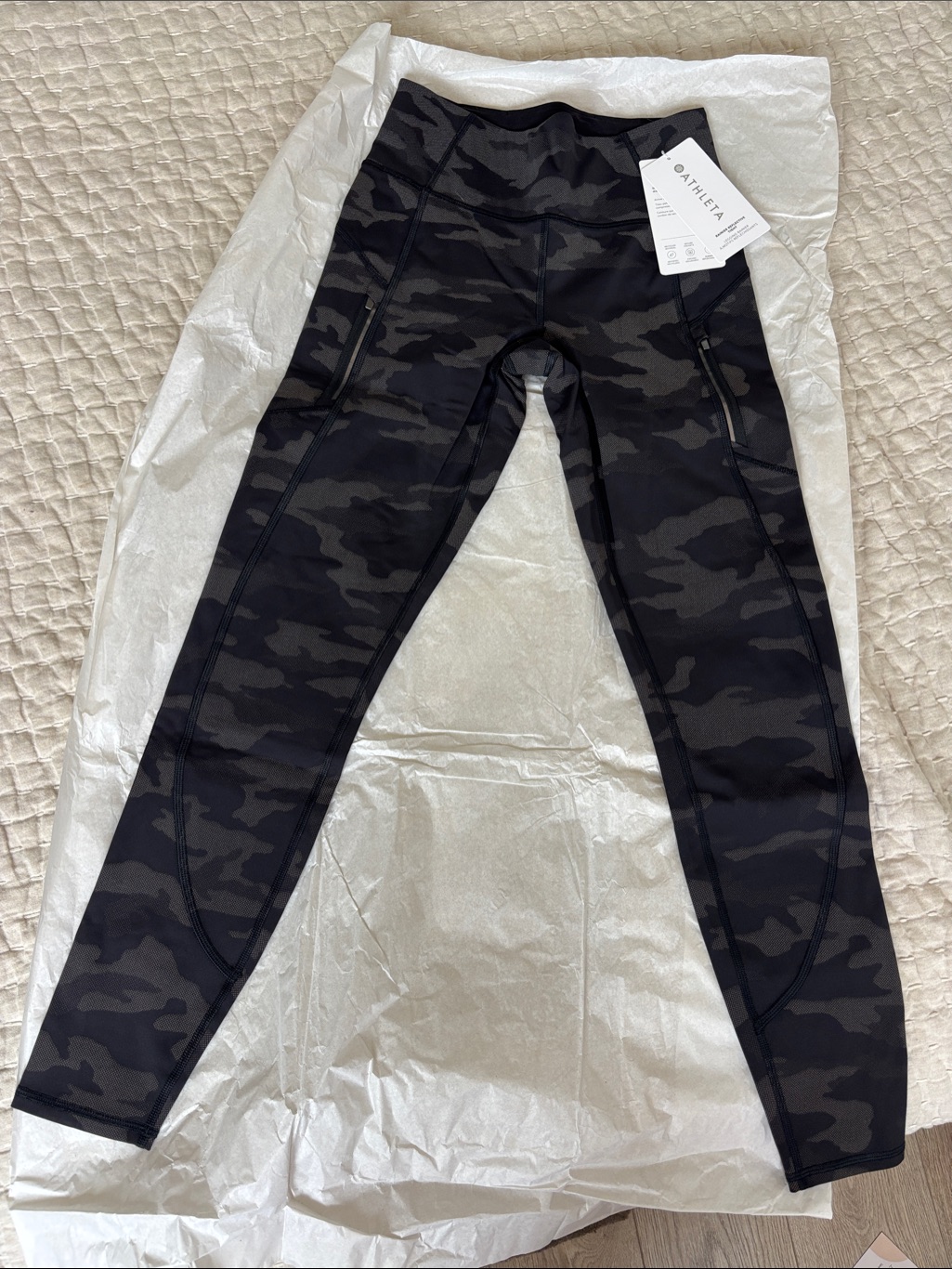 Athleta Black Camo High-Rise Performance Leggings